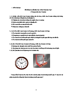 Đề kiểm tra cuối năm môn Khoa học lớp 4
